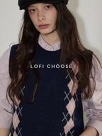 Lofi_choose_Cozy_Colorblock_Argyle_Loose_Fit_Commuter_Round_Neck_Women_Navy_Sweaters_MISSTT