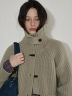 Lofi choose Warm Thick Loose Fit Workwear Button Front Long Sleeve Mid Length Knit Cardigans