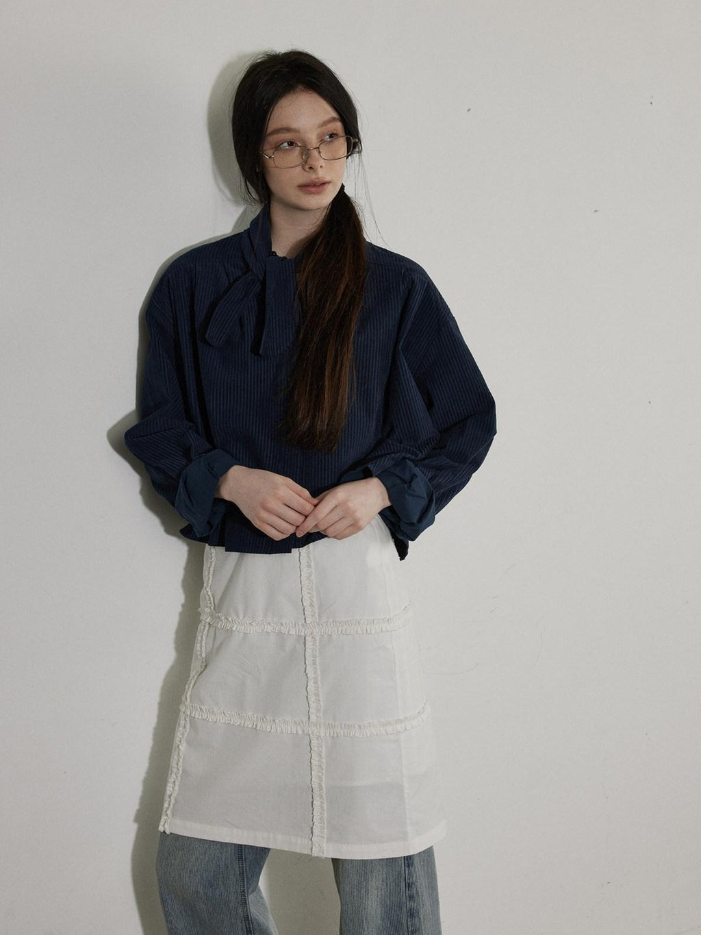 Lofi choose High Waist Loose Fit Office Ready Young Women Purple Blue White Midi Skirts