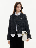 ikyou Wrinkle Resistant 3D Embellished Korean Straight Fit Workwear Cropped Jackets