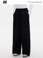 ikyou Wrinkle Free Relaxed Pocketed Women Poly Viscose Stretch Straight Pants