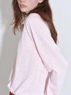 fano Breathable Cotton Blend V-neck Loose Fit Women Casual Long Sleeve T-Shirts