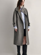 fano 100 Percent Sheep Wool Longline Minimal Commuter Straight Cut Women Wool Coats