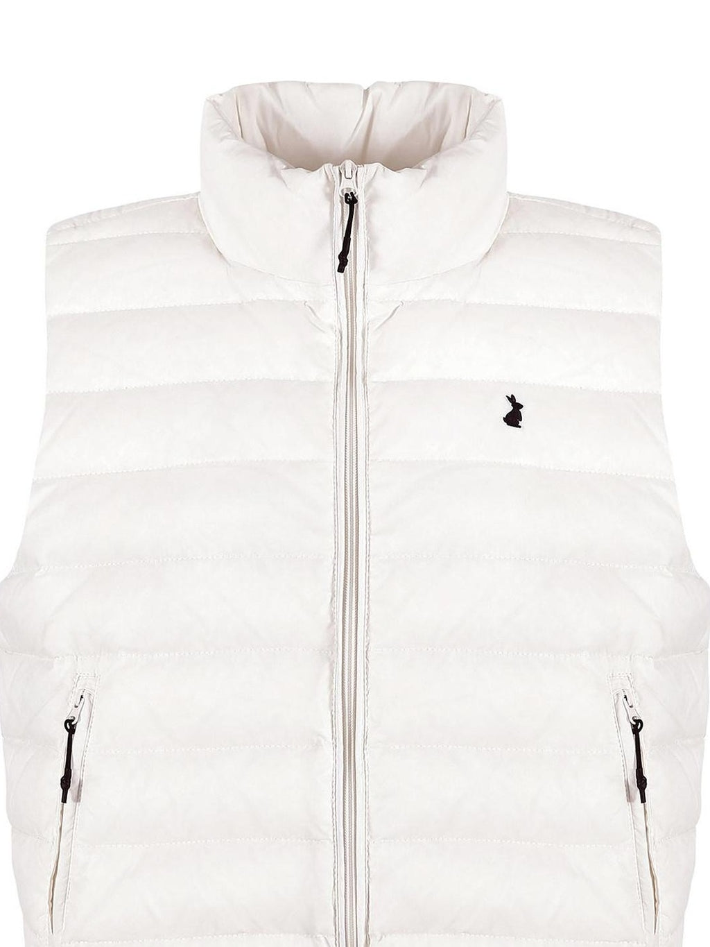 fano 90% White Duck Down Sleeveless Straight Stand Collar Zipper Beige Down Jackets