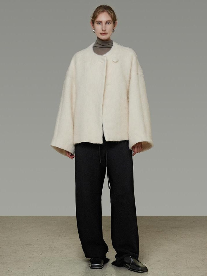 unspoken Premium Sheepswool Thick Tailored Relaxed Office One Button Wool Coats