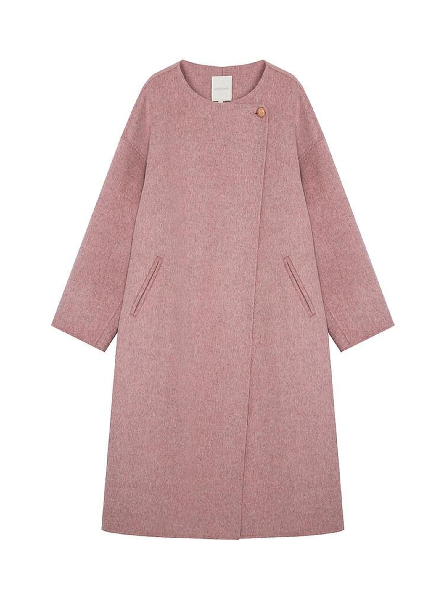 unspoken Pure 100 Wool Pockets Longline Straight Minimalist Commuter Women Wool Coats