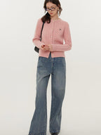 fano Pure Lambswool Minimal Commuter Low Round Neck Button Knitwear Women Cardigans