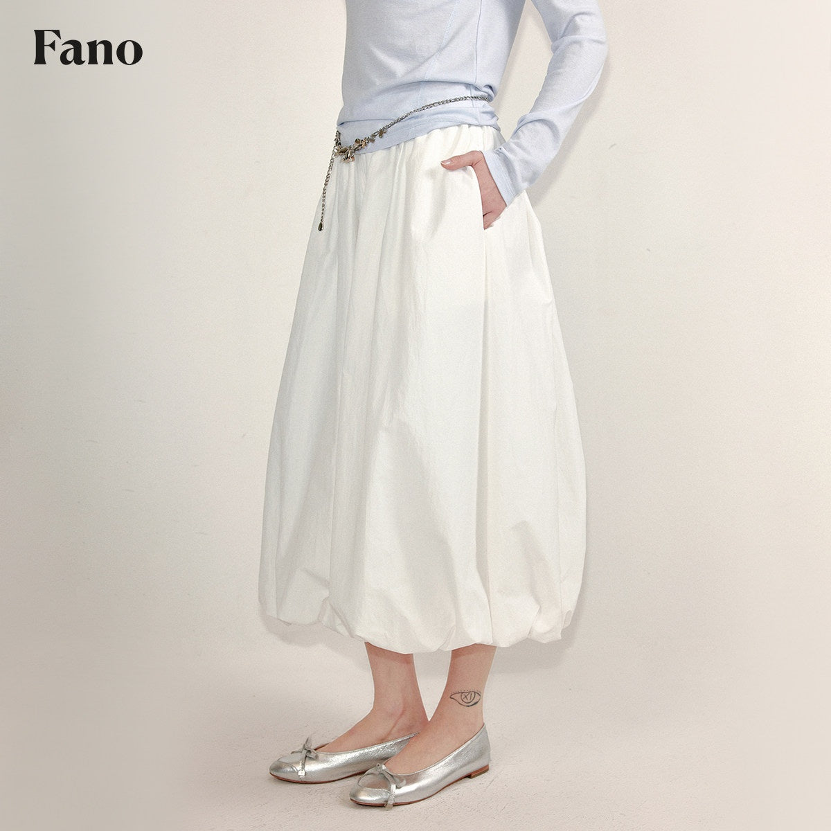 fano_Soft_Cotton_Spandex_Korean_Patchwork_Slim_Womens_Bow_Neck_Short_Sleeve_T-Shirts_MISSTT