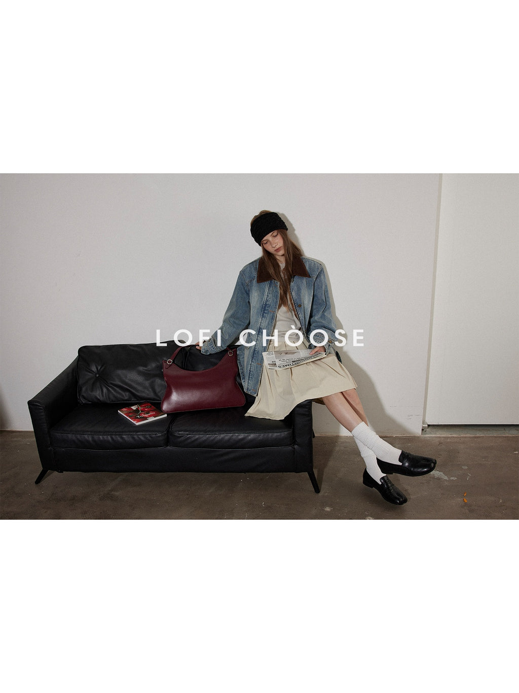Lofi choose Cotton Colorblock Loose Fit Women Button Midlength Blue Denim Jackets