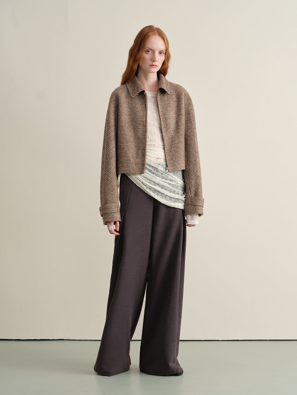 someonesometimes Wrinkle Resistant Minimal Workwear Natural Waist Women Purple Straight Pants
