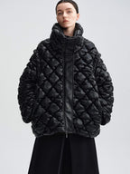 audreyyang 90 Percent Duck Down Thick Warm Casual Diamond Quilted Women Zipper Down Jackets
