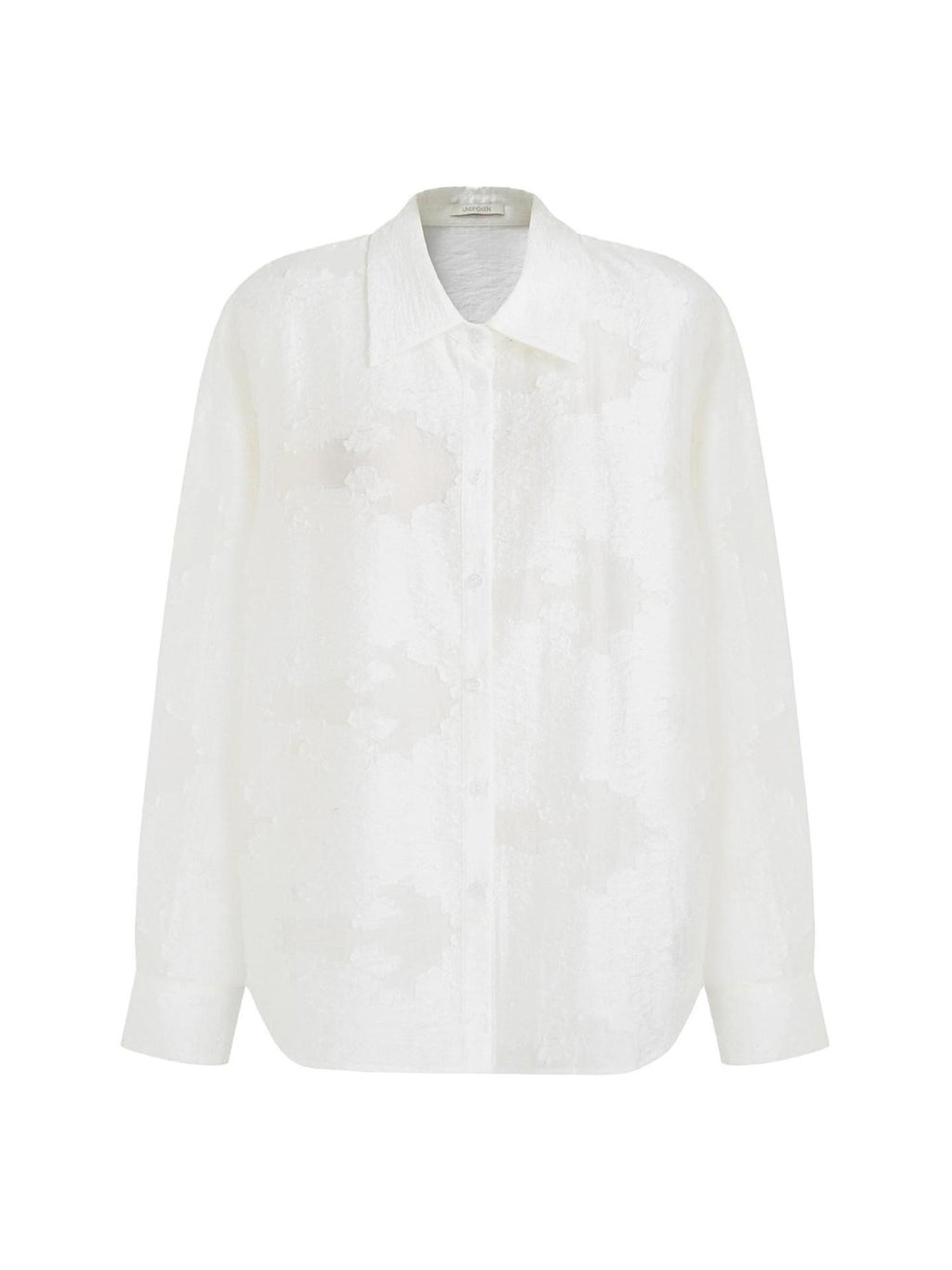 unspoken Breathable Lyocell Loose Fit Button Cardigan Women Work White Long Sleeve Shirts