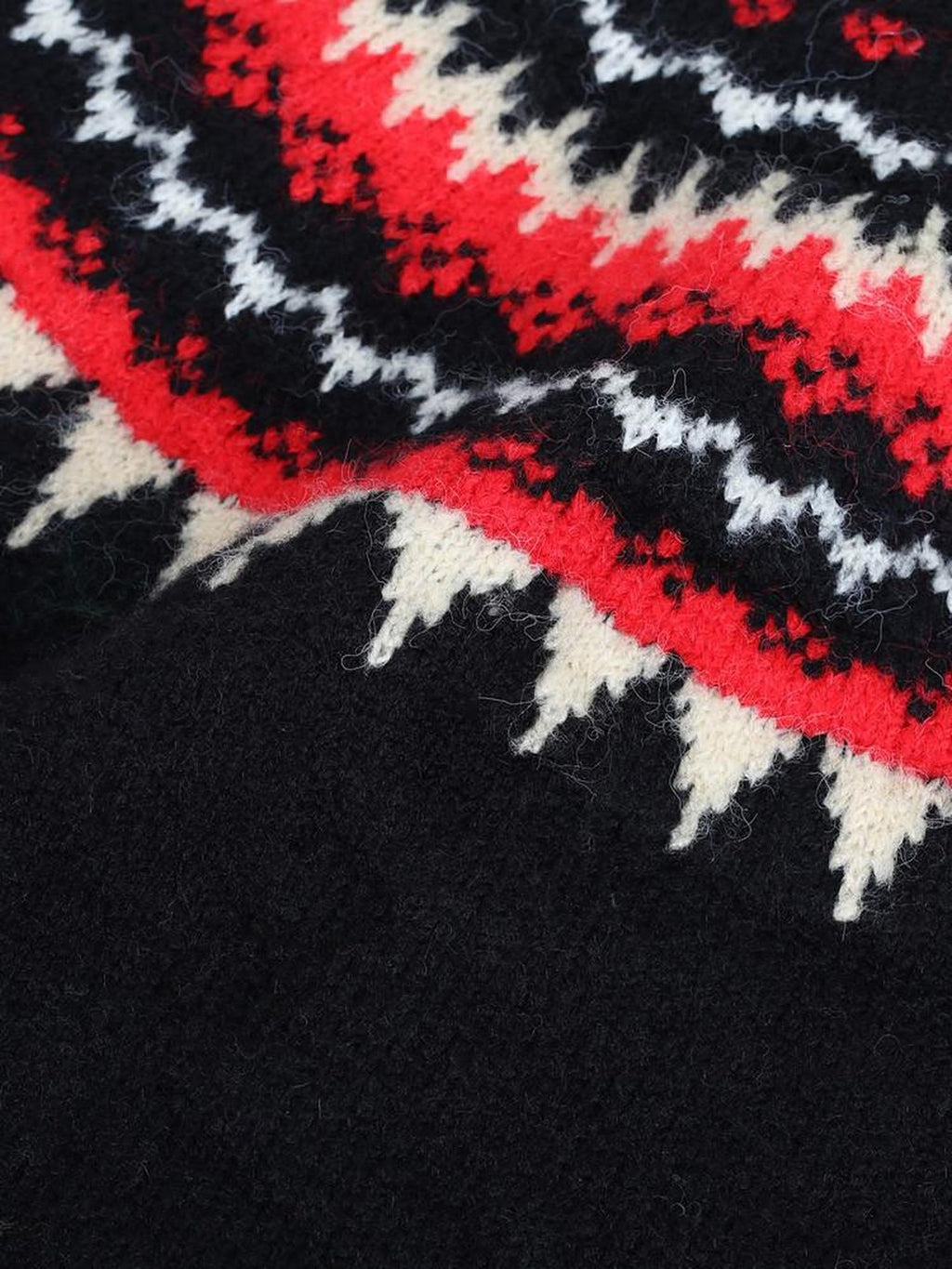audreyyang Cozy Thick Oversized Geometric Totem Crewneck Women Wool Blend Sweaters