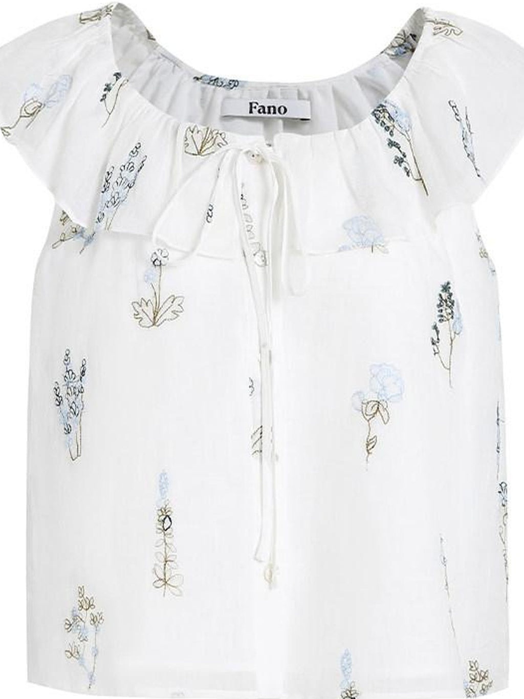 fano Pure Cotton Comfort Relaxed Office Floral Print White Camisoles