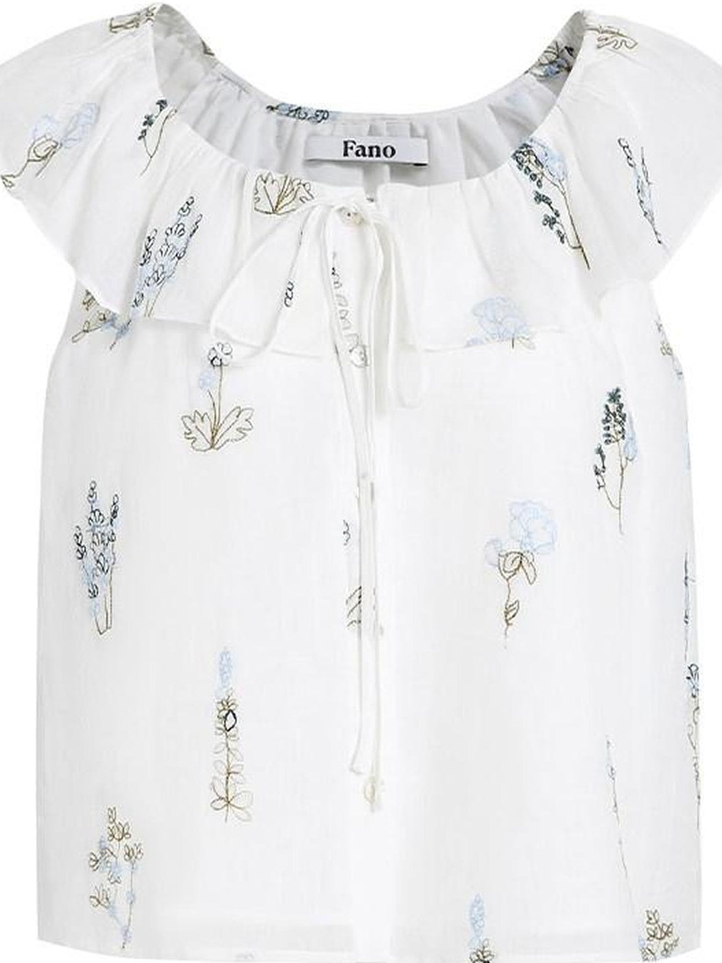 fano Pure Cotton Comfort Relaxed Office Floral Print White Camisoles