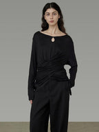 unspoken Soft Stretch Slim Fit Minimal Commuter Knit Pullover For Women Black Sweaters