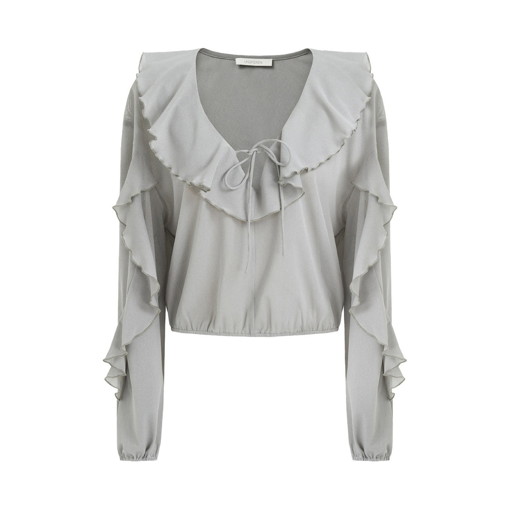 unspoken_Breathable_V-neck_Ruffle_Loose_Fit_Commuter_Workwear_Women_Blue_Pullover_Blouses_MISSTT