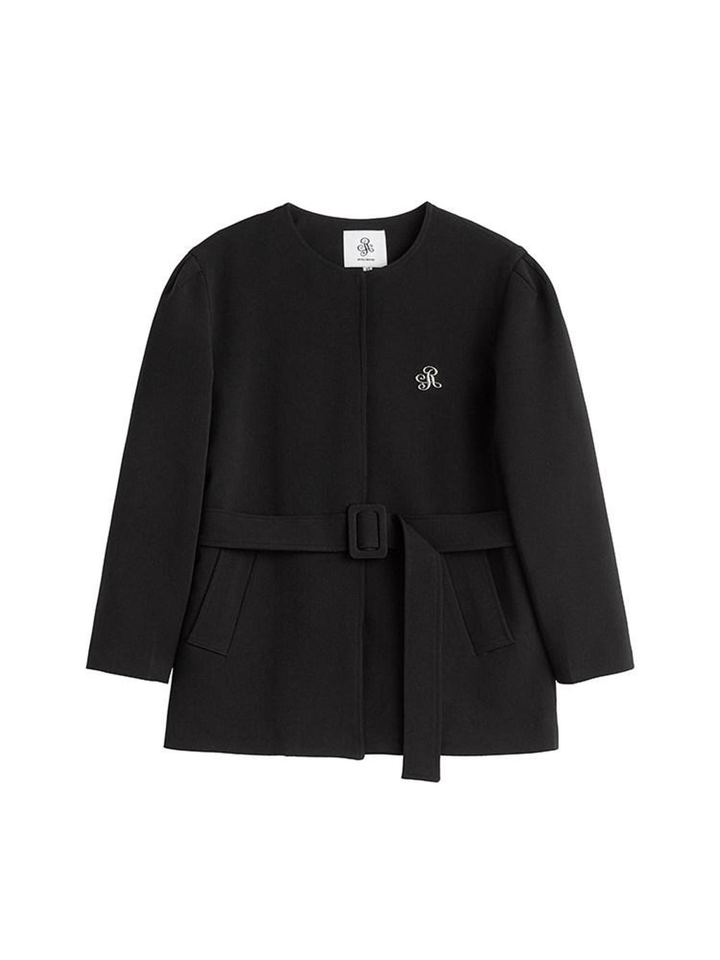 ikyou Versatile Belted Relaxed Fit Office Casual Women Polyester Black Blazers
