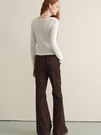someonesometimes Hand Crochet Wool Floral Scallop Edge Casual Crewneck Button Women Cardigans