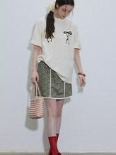 Lofi choose High Waist Floral A Line Relaxed Fit Workwear Women Coffee Green Mini Skirts