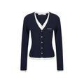 fano_Embroidered_Letter_Slim_V-neck_Button_For_Teen_Girls_Navy_Knit_Cardigans_MISSTT
