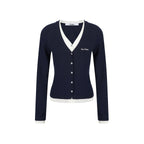 fano_Embroidered_Letter_Slim_V-neck_Button_For_Teen_Girls_Navy_Knit_Cardigans_MISSTT