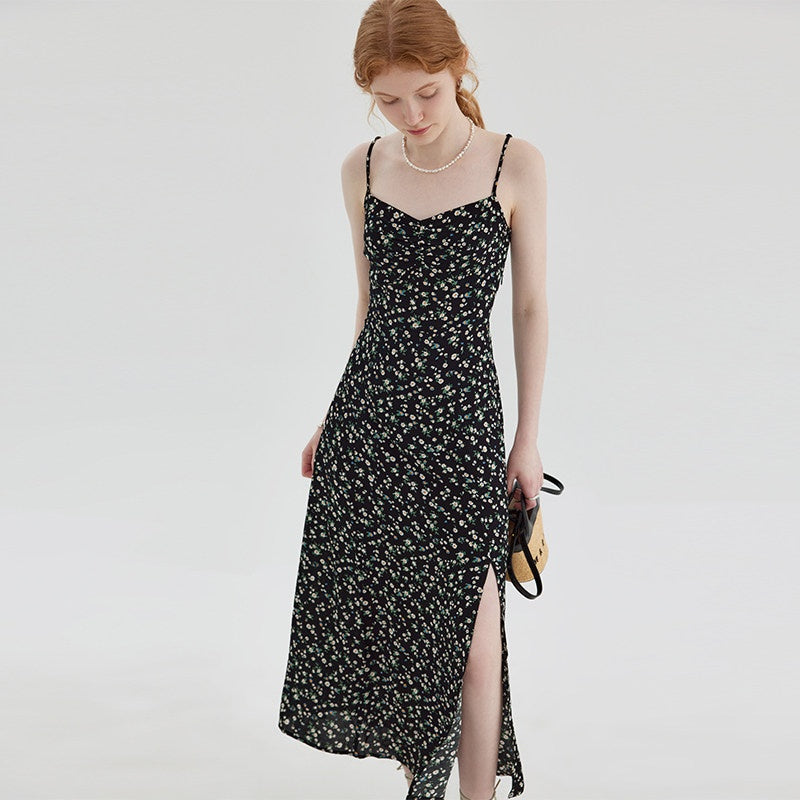 fano_Viscose_Square_Neck_Puff_Sleeve_A_Line_Casual_Black_Floral_Maxi_Dresses_MISSTT