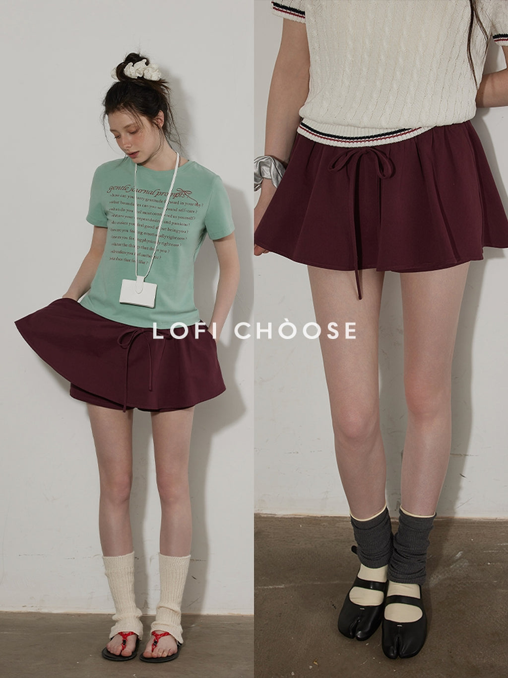Lofi choose High Waist Lined A Line Puff Office Chic Beige Aubergine Mini Skirts