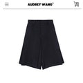 audreyyang_100%_Sheep_Wool_Loose_Natural_Waist_Zip_Fly_Black_Mid-Length_Shorts_MISSTT