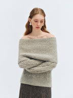 someone sometimes Wool Mohair Blend Oversized Casual Knit Pullover Women Dark Mist Green Sweaters