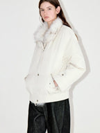 fano Warm 90% White Duck Down Straight Fit Korean Turn Collar Women Down Jackets