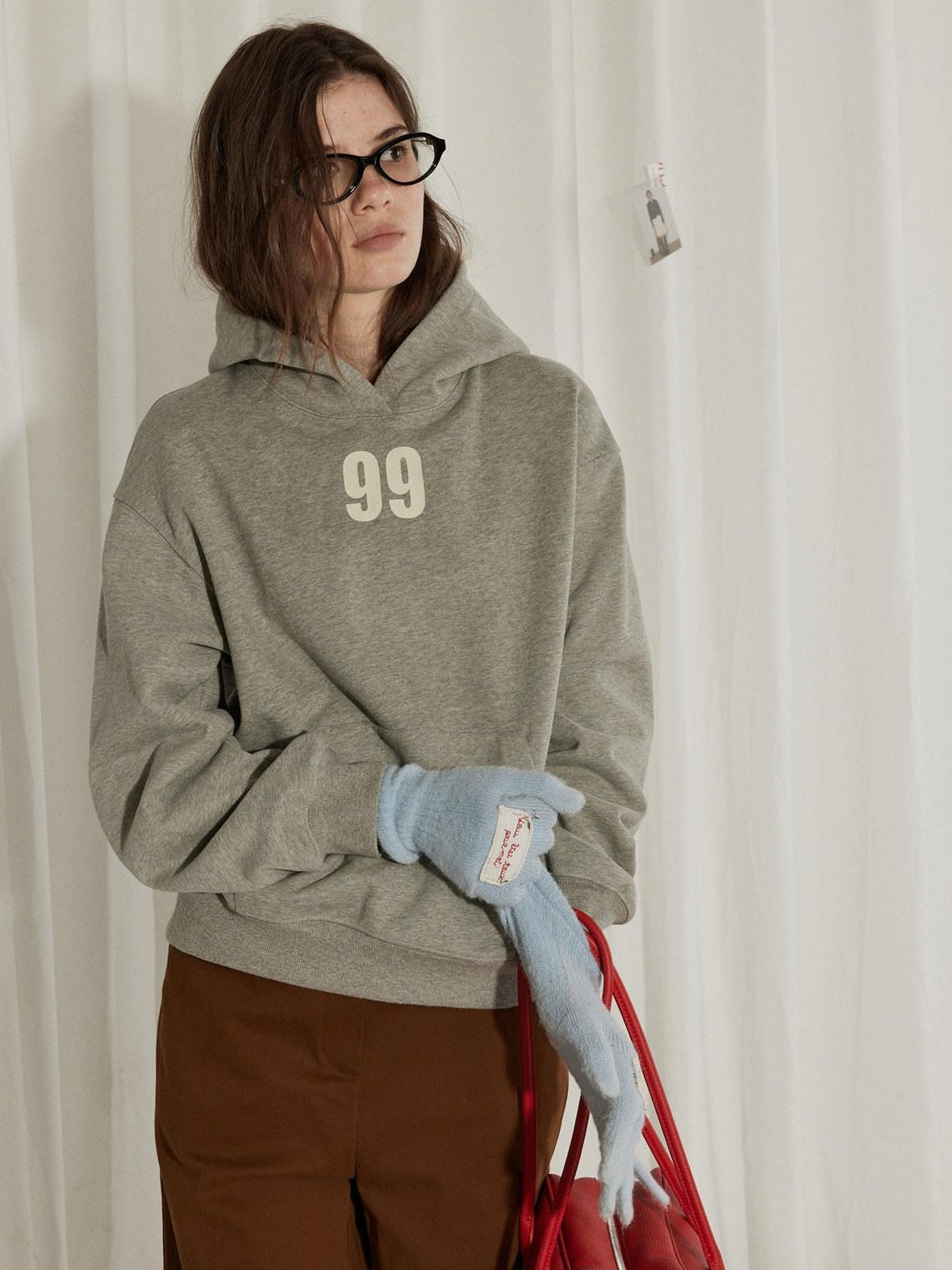 Lofi choose Loose Fit Oversized Hooded Long Sleeve Commuter Casual Purple Gray Hoodie
