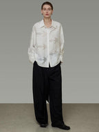 unspoken Breathable Lyocell Loose Fit Button Cardigan Women Work White Long Sleeve Shirts