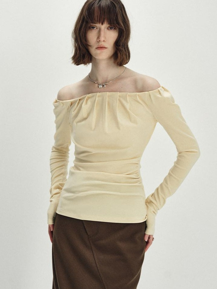 someonesometimes Lyocell Blend Slim Fit Ruching Youth Casual Goose Yellow Long Sleeve T-Shirts