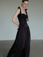 unspoken Flattering Slim Fit Spaghetti Strap Office Viscose Blend Women Maxi Dresses