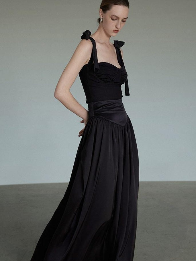 unspoken Flattering Slim Fit Spaghetti Strap Office Viscose Blend Women Maxi Dresses