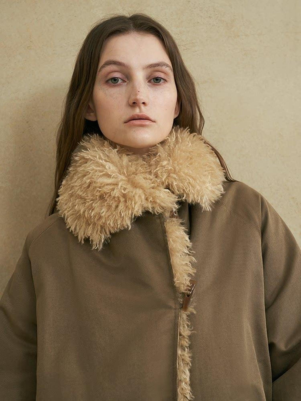 someonesometimes Cozy Commuter Cotton Blend Relaxed Short Collar Gray Brown Olive Puffer Jackets