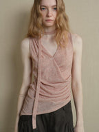 someonesometimes Lightweight Poly Blend Office Slim Fit Strappy Solid Blush Women Camisoles