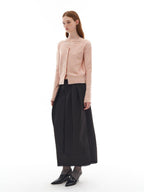 someonesometimes Soft Pink Cozy Wool Button V-neck Loose Fit Unisex Knit Cardigans