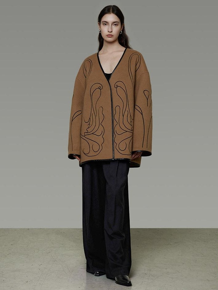 unspoken 100 Percent Lambswool Relaxed Fit Minimalist Commuter Women Camel Wool Coats