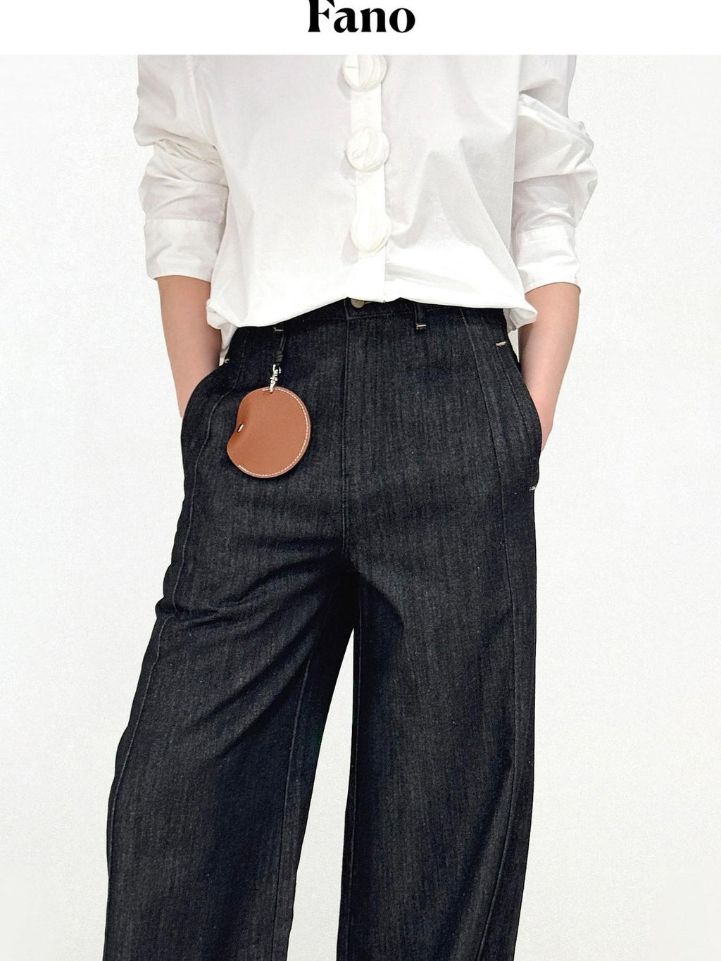 fano High Rise Cotton Rigid Casual Straight Youth Raw Denim Straight Leg Jeans