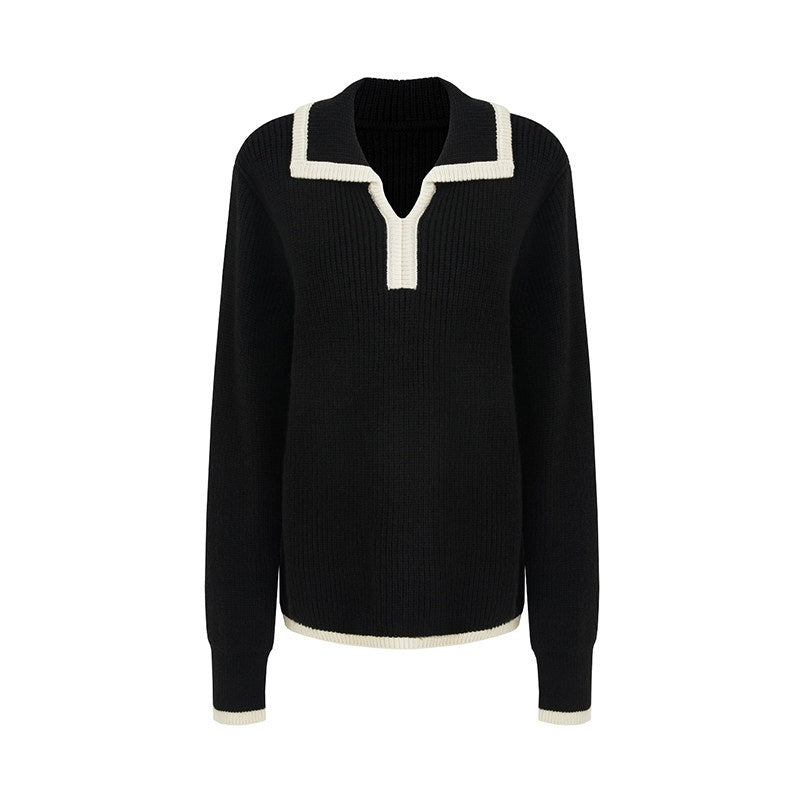 unspoken_Thermal_Acrylic_Blend_Loose_Fit_Pullover_Commuter_Black_Knit_Sweaters_MISSTT