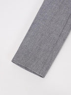 audreyyang Slim Waist Fitted Crew Neck Polyester Women Black Gray Long Sleeve Crop Tops