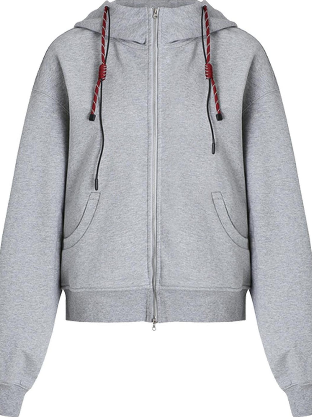 fano Two Piece Zip Up Oversized Long Sleeve Women Midweight Heather Grey Hoodie
