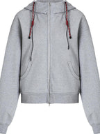 fano Two Piece Zip Up Oversized Long Sleeve Women Midweight Heather Grey Hoodie