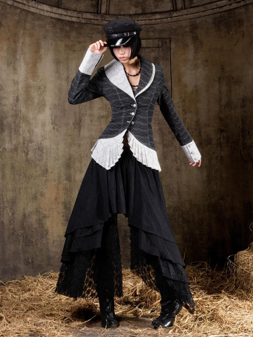 ARIADNAw Asymmetric Lapel Palace Gothic Women's Lightweight Overshirts