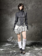 ARIADNAw Asymmetric Pleated Layered High Waist Women's Mini Skirts