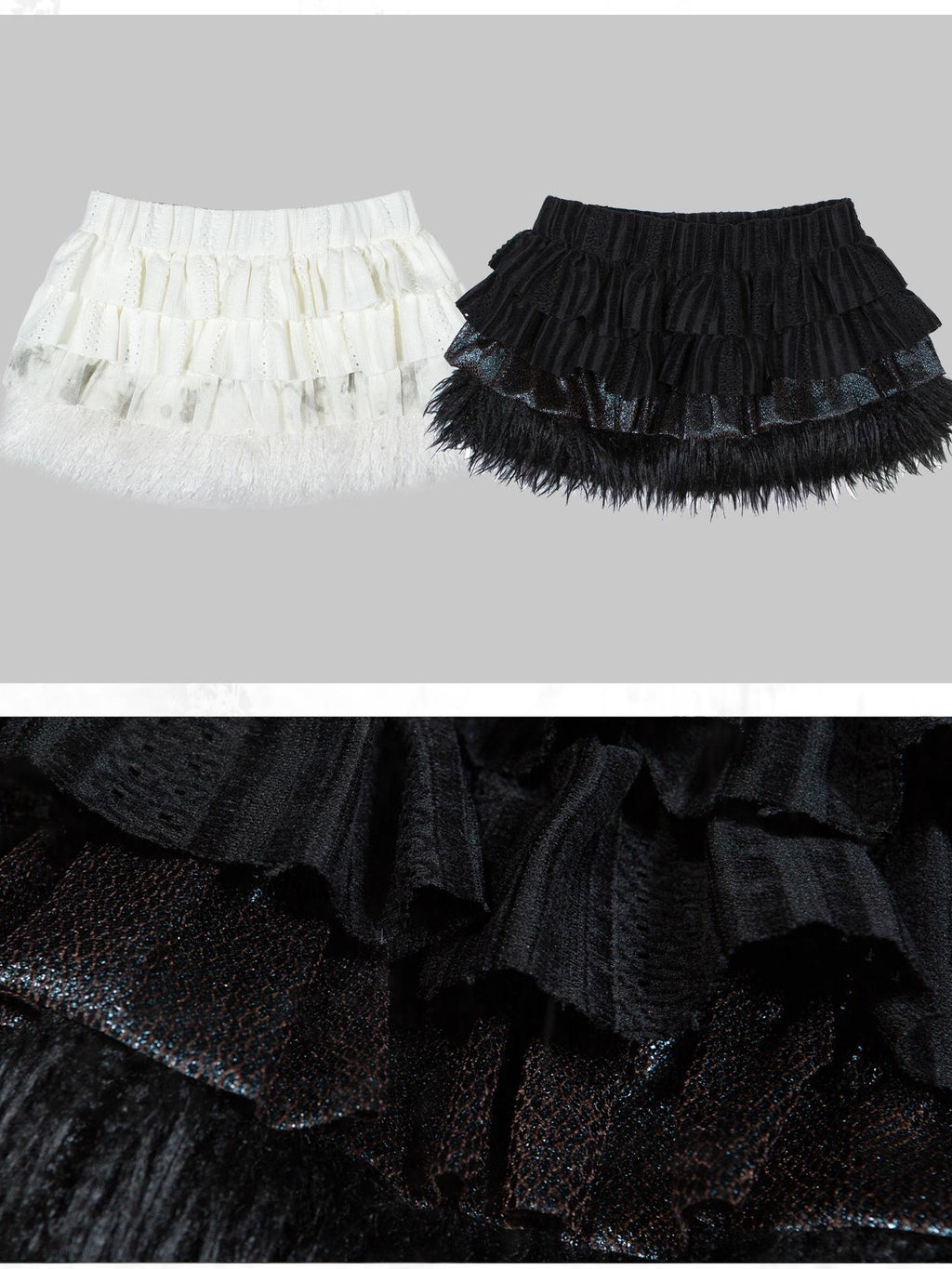 ARIADNAw Asymmetric Tiered Ruffle A Line Women's Mini Skirts