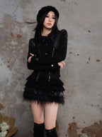 ARIADNAw Asymmetric Tiered Ruffle A Line Women's Mini Skirts