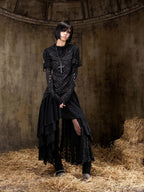ARIADNAw Court Style Faux Layered Knit Women's Long Sleeve T-shirts